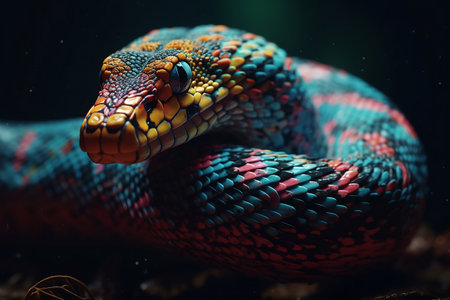 close up of a python. Generative AIの素材