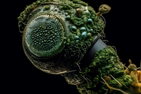 Close-up on green plants. Generative AIの素材