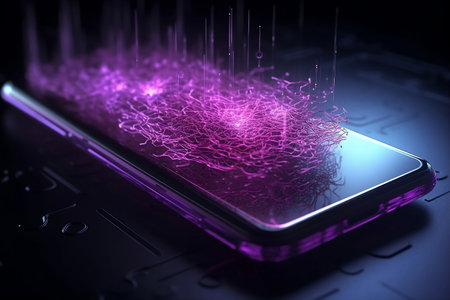 laptop and phone. Generative AIの素材