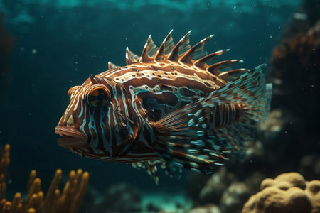 lionfish in aquarium. Generative AIの素材