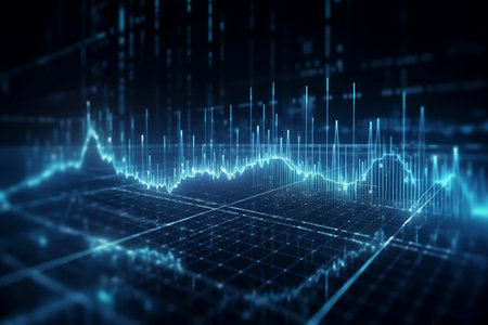graph background with code. Generative AIの素材