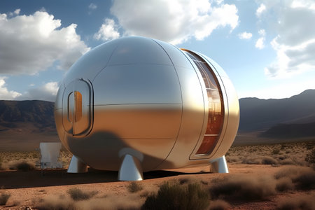 station in the desert. Generative AIの素材