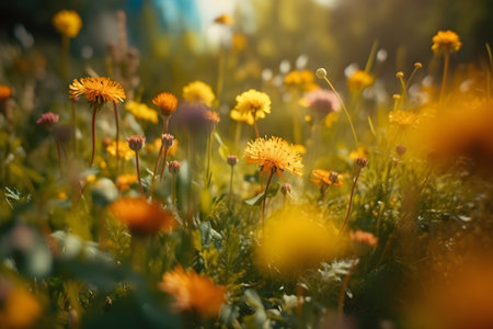 field of daisies. Generative AIの素材