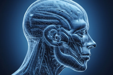 human brain anatomy. Generative AIの素材