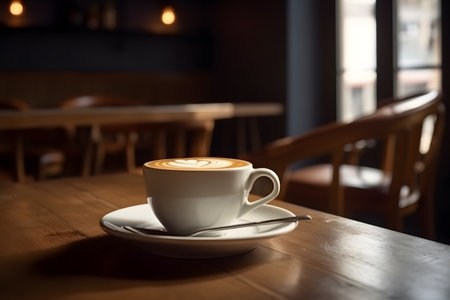 coffee in cafe. Generative AIの素材