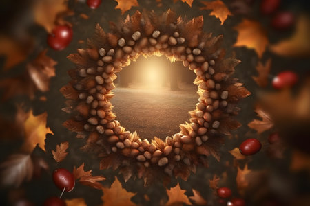 Beautiful autumn background. Generative AIの素材