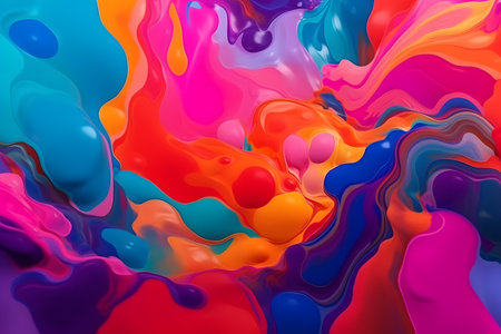 View of a bright background of paints. Generative AIの素材