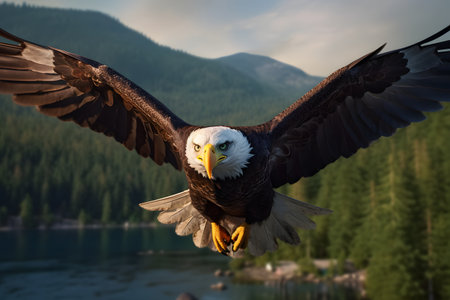 bald eagle in flight. Generative AIの素材