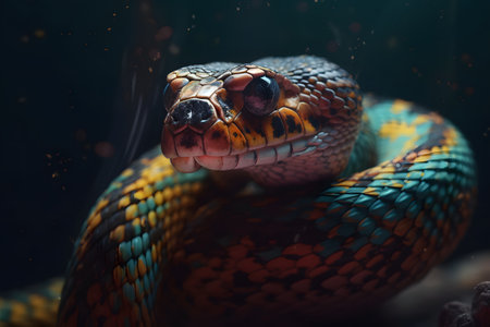 Python close up. Generative AIの素材