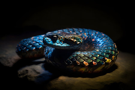 close up of a python. Generative AIの素材