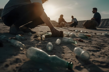 people on the beach. Generative AIの素材