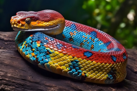 close up of a python. Generative AIの素材
