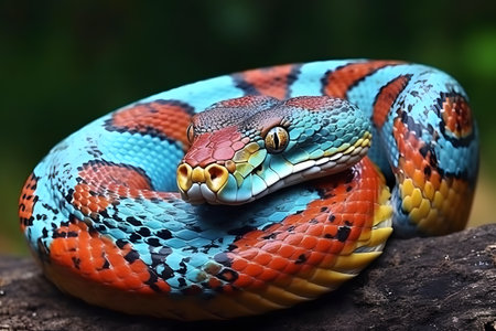 close up of a rattlesnake. Generative AIの素材