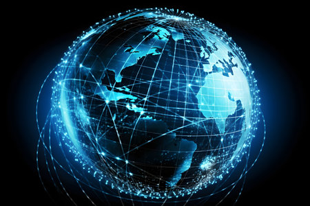 globe on the background. Generative AIの素材