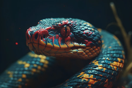 close up of a snake. Generative AIの素材