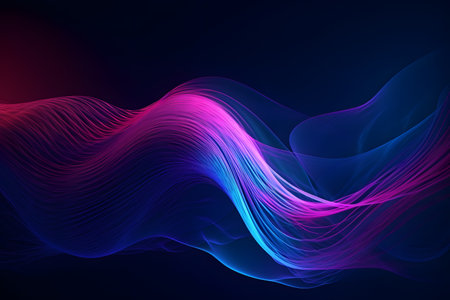 abstract blue wave. Generative AIの素材
