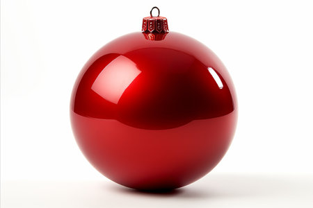 Beautiful High Quality Christmas Ball on Elegant White Background. Generative AIの素材