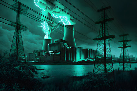 oil refinery factory. Generative AIの素材
