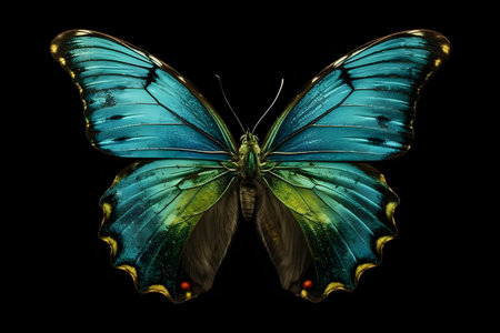 butterfly on black. Generative AIの素材