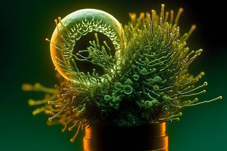 bulb with plant. Generative AIの素材