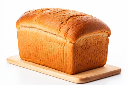 Freshly baked bread on white background. Delicious and tempting. Perfect for food enthusiasts. Generative AIの素材