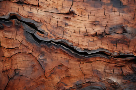 Exquisite Capture of Intricate Textures. Aged Tree Bark Trunk as Captivating Wooden Background. Generative AIの素材