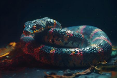 close up of a snake. Generative AIの素材