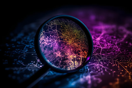 close up of magnifying glass. Generative AIの素材