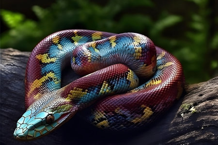 snake in the garden. Generative AIの素材