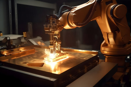 View of the operation of a robotic machine. Generative AIの素材
