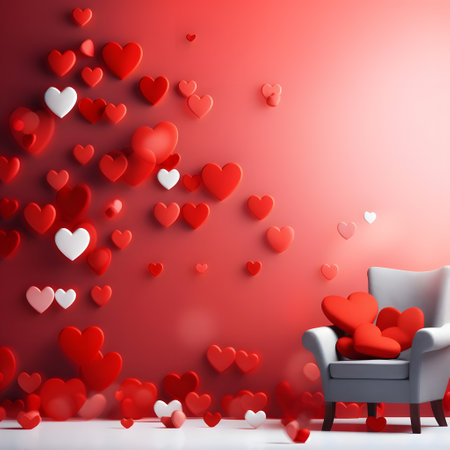 red hearts background. Generative AIの素材