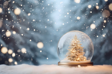 christmas tree on snow. Generative AIの素材