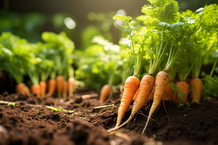 carrots in the garden. Generative AIの素材