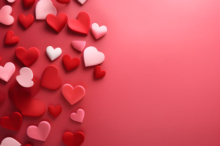 red hearts background. Generative AIの素材