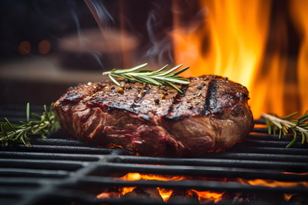 grilled meat on the grill. Generative AIの素材