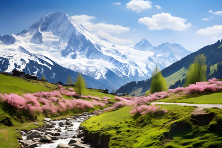 landscape in the mountains. Generative AIの素材