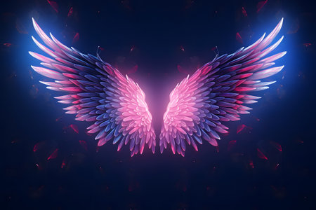 heart shaped wings. Generative AIの素材