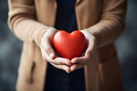 heart in hands. Generative AIの素材