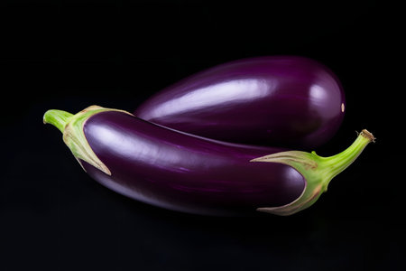 eggplants isolated on white background. Generative AIの素材