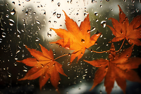 red maple leaves. Generative AIの素材