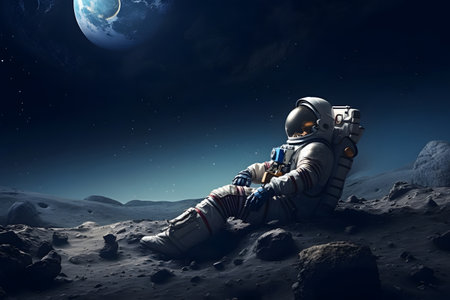 astronaut in space. Generative AIの素材