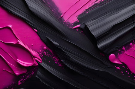 pink ribbon on black. Generative AIの素材