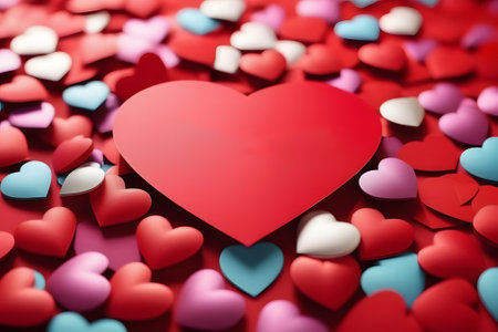 red hearts background. Generative AIの素材