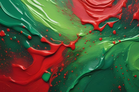 red and green paint. Generative AIの素材