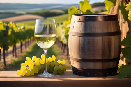 barrel and wine. Generative AIの素材