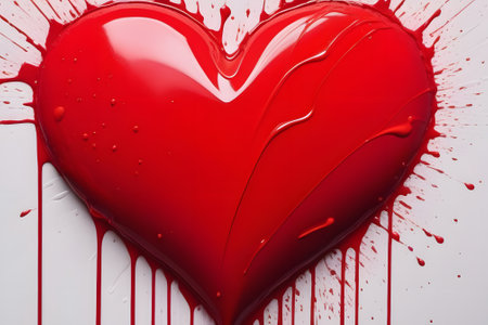 red heart on a wall. Generative AIの素材