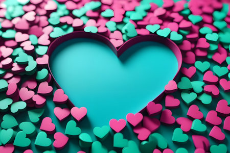 valentine background with hearts. Generative AIの素材