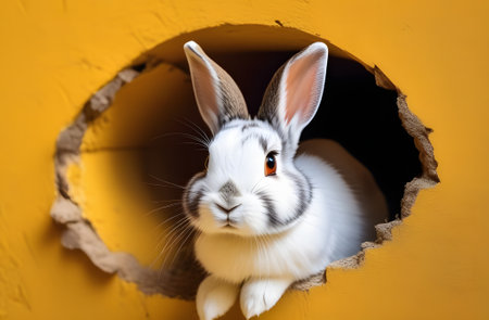 Adorable bunny, perfect for your project. Sweet and cuddly addition to your family or a unique and eye-catching image for your marketing campaign. Soft fur and playful personality.の素材