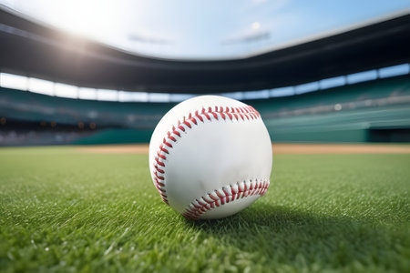 baseball on the field. Generative AI.の素材