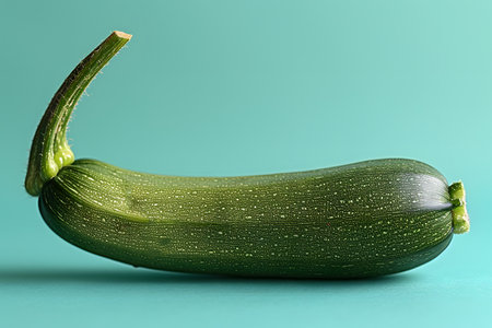 View of green zucchini on green background, vegetable isolate Generative AIの素材